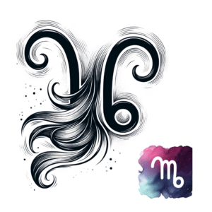 Watercolor Capricorn Symbol With Gradient Colors