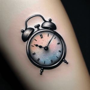 Watercolor Clock With Blended Pastel Hues