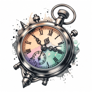 Watercolor Clock With Soft Colors
