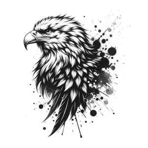 Watercolor Eagle With Splash Effects