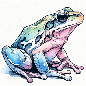 Watercolor Frog With Pastel Hues