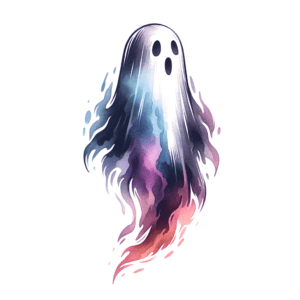 Watercolor Ghost With Soft, Blended Hues