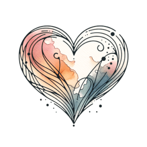 Watercolor Heart With Pastel Hues