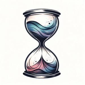 Watercolor Hourglass With Soft, Flowing Colors