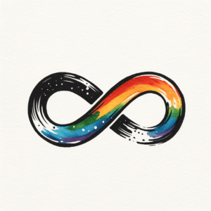 Watercolor Infinity With Rainbow
