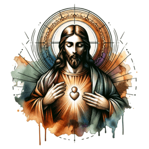 Watercolor Jesus With Blended Shades