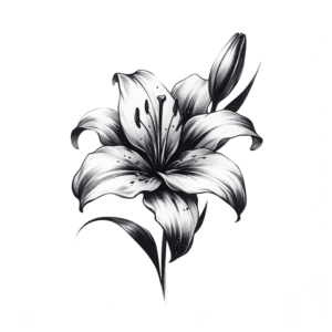 Watercolor Lily With Blended, Soft Colors