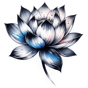 Watercolor Lotus With Fluid Colors