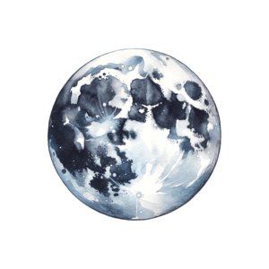 Watercolor Moon With Soft, Blended Hues