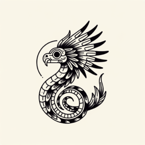 Watercolor Quetzalcoatl With Fluid Colors