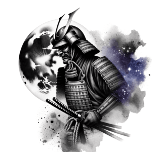 Watercolor Samurai With Soft Edges