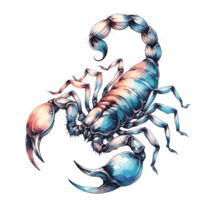 Watercolor Scorpion With Soft, Blended Colors