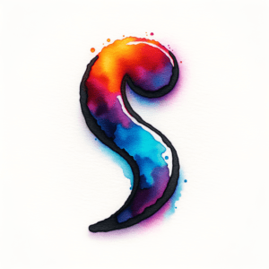 Watercolor Semicolon With Vibrant Colors