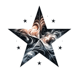 Watercolor Star With Flowing, Blended Colors