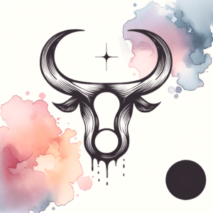 Watercolor Taurus Symbol With Soft Hues