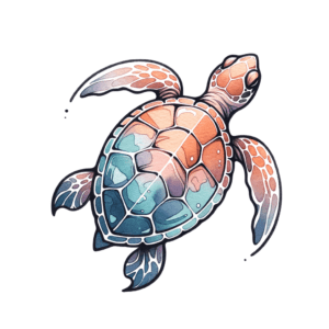 Watercolor Turtle With Soft, Flowing Colors