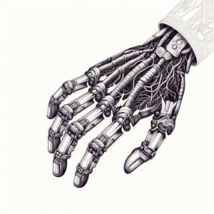 Biomechanics Halloween Zombie Hand Breaking Through Skin