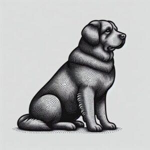 Dotwork Dog With Stippling Technique