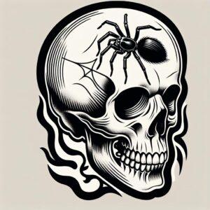 Flash Style Halloween Skull With A Spider Crawling On It