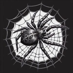 Micro Realism Halloween Spider Crawling On A Web