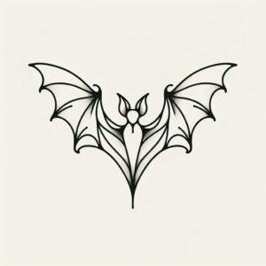 Minimalist Halloween Bat With Outstretched Wings