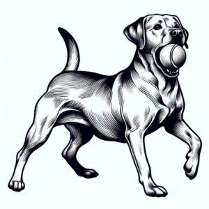 Realism Dog With A Tennis Ball