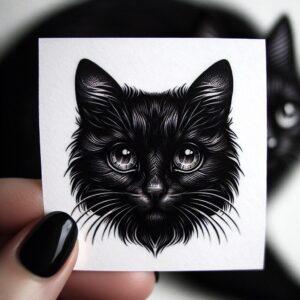 Realism Halloween Black Cat With Piercing Eyes