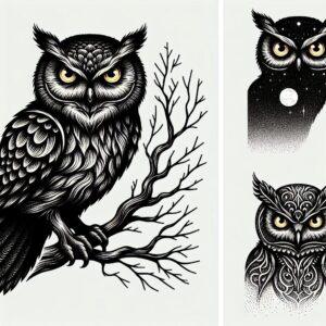 Realism Halloween Owl With Glowing Eyes