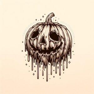 Surrealism Halloween Pumpkin With Melting Features