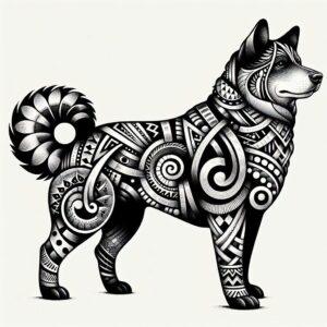 Tribal Dog With Geometric Patterns