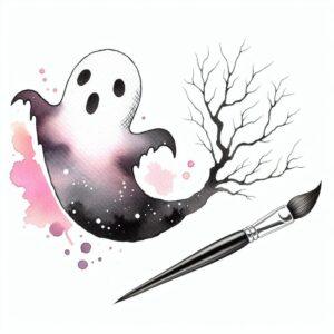 Watercolor Halloween Ghost With Soft Edges