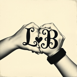 Initials Monogram love union heart