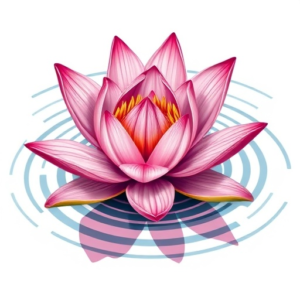 Lily flower with water ripples
