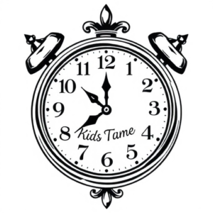 Old time clock with kids name