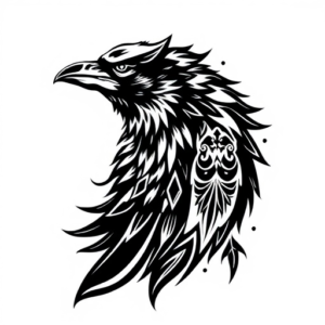 Raven with wolf