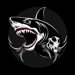 Shark and skulls