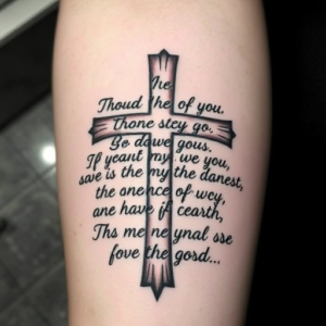 a bible verse with a cross