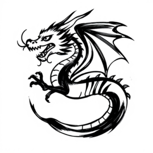 brush stroke dragon