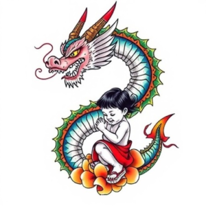 dragon and child