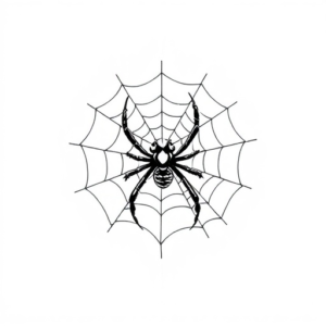 small spider with web