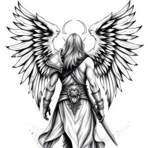 warrior with angel wings