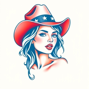 woman in american hat