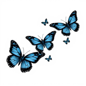 5 butterflies around forearm