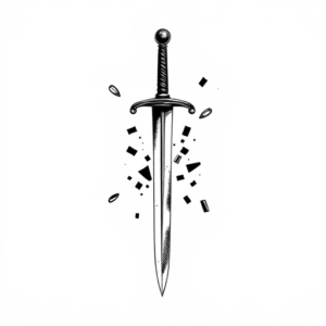 A sword broken into small pieces