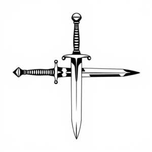 A sword with a blade broken into small pieces, but a whole handle.