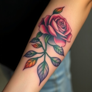 A tattoo that symbolizes pu=please roses healing from addiction and trauma and healing with chakras and namaste