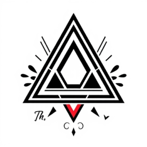 Bold throat geometric triangle