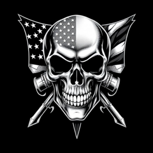 Skull with American flag