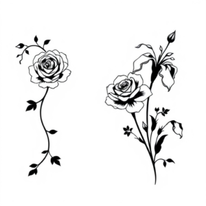 Vines roses chrysanthemum peony iris dainty