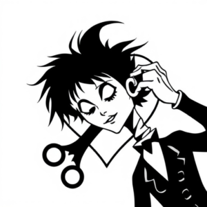 edward scissorhands in the shape of a heart